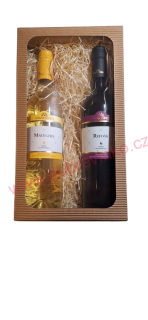 Dárkové balení červené víno Refošk a bílé víno Malvazie